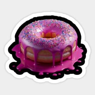 Pink Sprinkled Donut | T Shirt Design Sticker